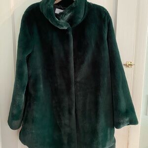 Calvin Klein Deep Green Plush Coat